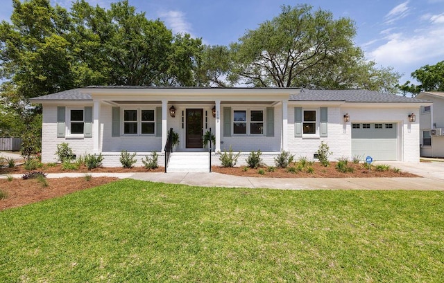 1199 Island View Dr, Mount Pleasant, SC 29464 - ranch-style home featuring covered porch, concrete driveway, a garage, and brick siding