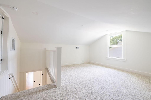 1199 Island View Dr, Mount Pleasant, SC 29464 - bonus room with vaulted ceiling, carpet, baseboards, and visible vents