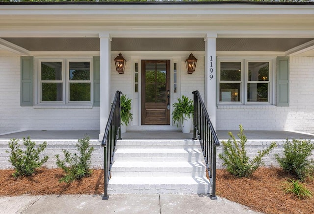 1199 Island View Dr, Mount Pleasant, SC 29464 - property entrance with brick siding and covered porch