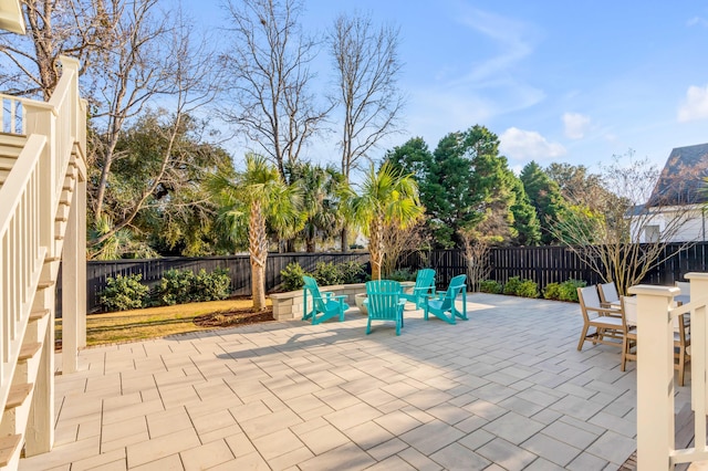 view of patio featuring a fenced backyard