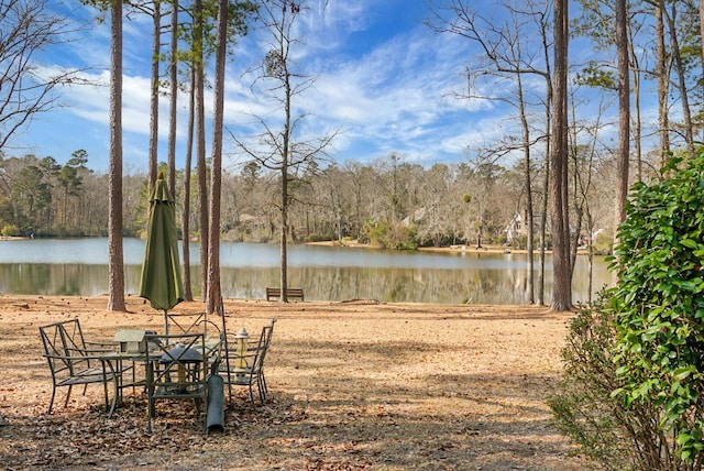 view of yard featuring a water view