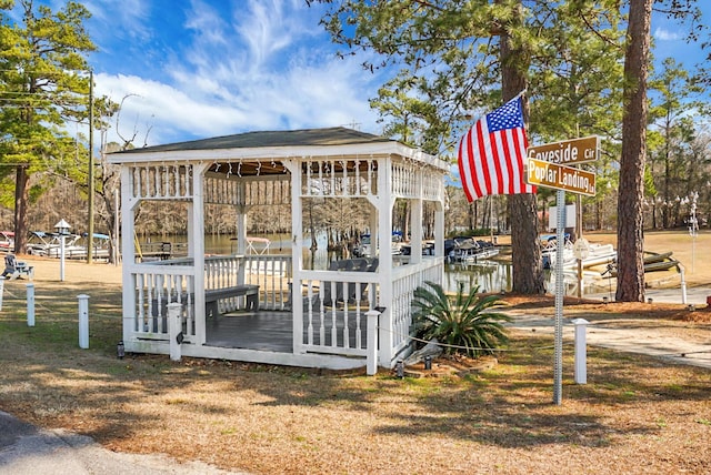 view of outdoor structure with a gazebo