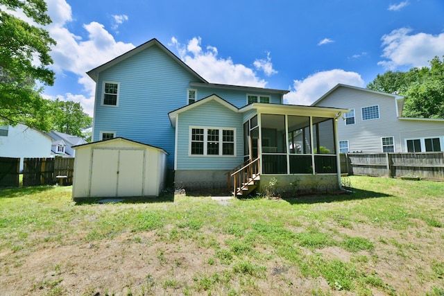 106 Trimley Ct, Goose Creek, SC 29445 - back of house featuring a sunroom, a storage shed, and an outdoor structure