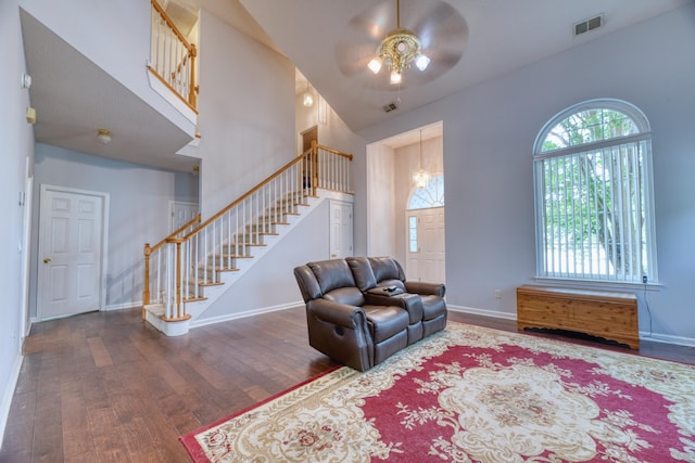 106 Trimley Ct, Goose Creek, SC 29445 - living area with stairs, wood finished floors, and baseboards