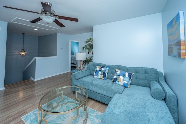 living room featuring hardwood / wood-style floors