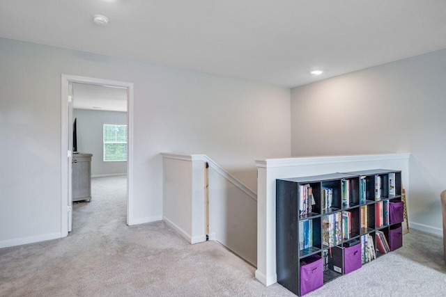 493 Spanish Wells Rd, Summerville, SC 29486 - hallway featuring an upstairs landing, carpet, and recessed lighting
