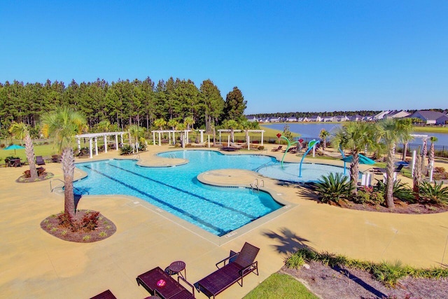 493 Spanish Wells Rd, Summerville, SC 29486 - community pool with a pergola and a patio area