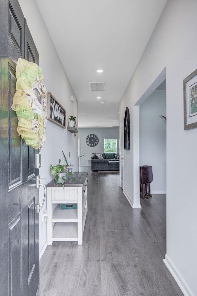 493 Spanish Wells Rd, Summerville, SC 29486 - hallway featuring wood finished floors and recessed lighting