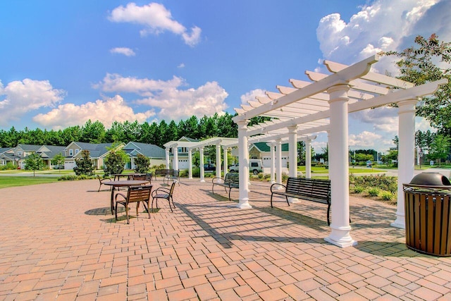 493 Spanish Wells Rd, Summerville, SC 29486 - view of patio / terrace with a pergola, area for grilling, and a residential view