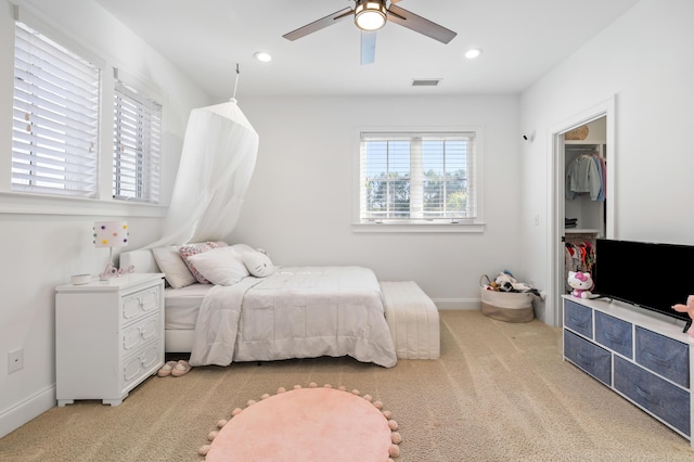 4009 E Amy Ln, Johns Island, SC 29455 - carpeted bedroom with recessed lighting, baseboards, and a ceiling fan