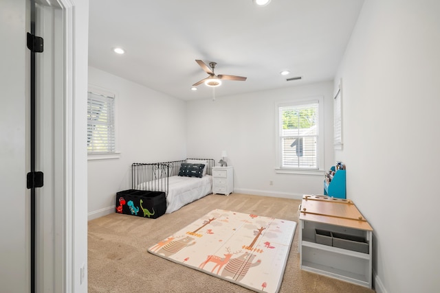 4009 E Amy Ln, Johns Island, SC 29455 - carpeted bedroom featuring recessed lighting, baseboards, and ceiling fan