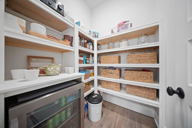 storage area with wine cooler