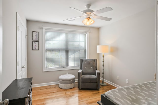 3526 Stockton Dr, Mount Pleasant, SC 29466 - bedroom with baseboards, ceiling fan, and wood finished floors