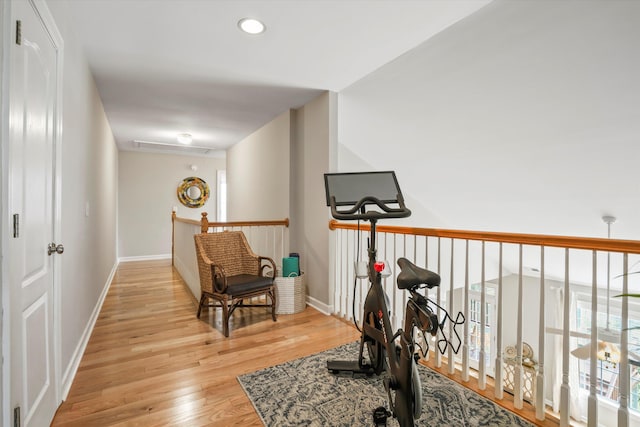 3526 Stockton Dr, Mount Pleasant, SC 29466 - workout area with recessed lighting, baseboards, and wood finished floors