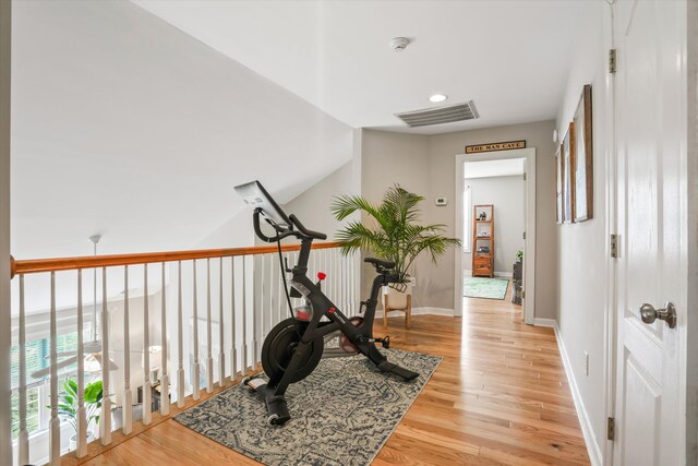 3526 Stockton Dr, Mount Pleasant, SC 29466 - workout area featuring recessed lighting, visible vents, light wood-type flooring, and baseboards