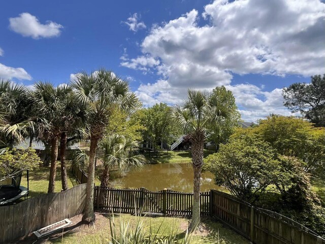 3526 Stockton Dr, Mount Pleasant, SC 29466 - view of yard featuring a fenced backyard and a water view