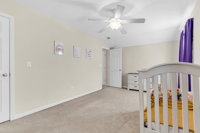 252 Island Green Rd, Goose Creek, SC 29445 - unfurnished bedroom featuring carpet, baseboards, a crib, and ceiling fan
