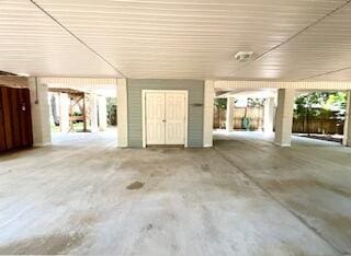 view of garage