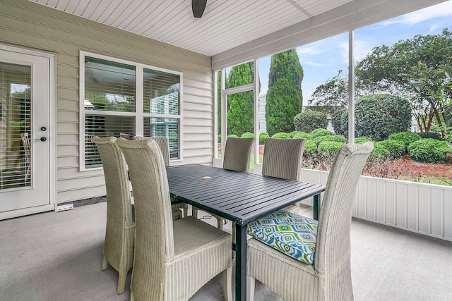 view of sunroom