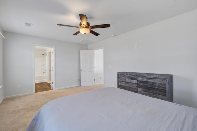 491 Fox Sparrow Ct, Summerville, SC 29486 - bedroom featuring carpet flooring, baseboards, visible vents, a ceiling fan, and ensuite bathroom
