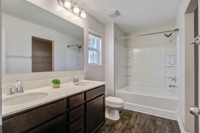 491 Fox Sparrow Ct, Summerville, SC 29486 - full bathroom featuring visible vents, a sink, toilet, and wood finished floors