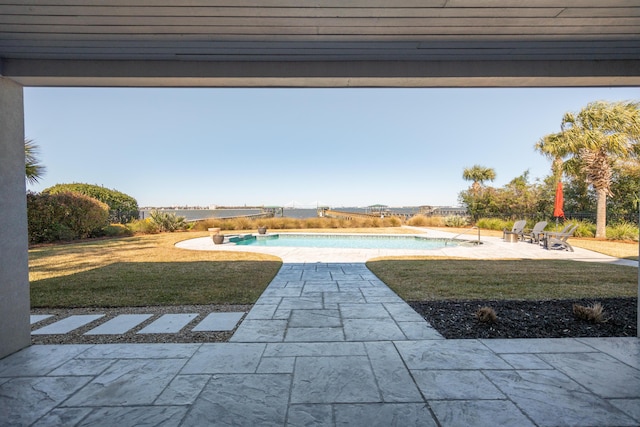 exterior space featuring an outdoor pool