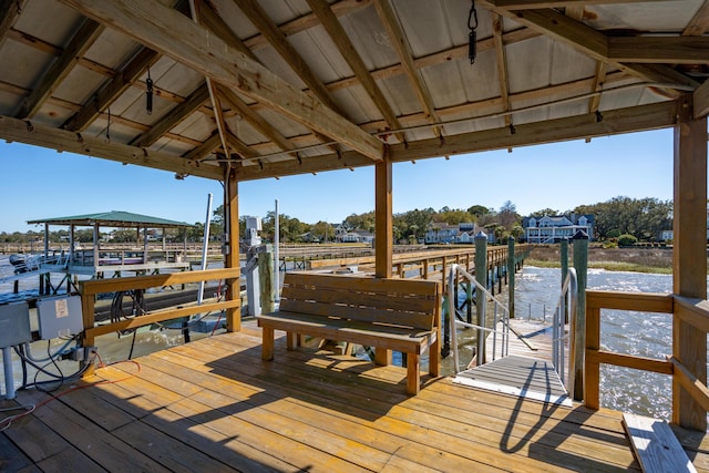 dock area with boat lift