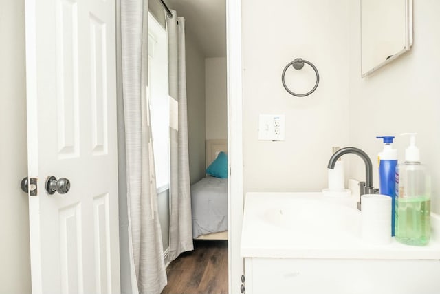 407 Tammie Ave, Goose Creek, SC 29445 - bathroom with wood finished floors and vanity
