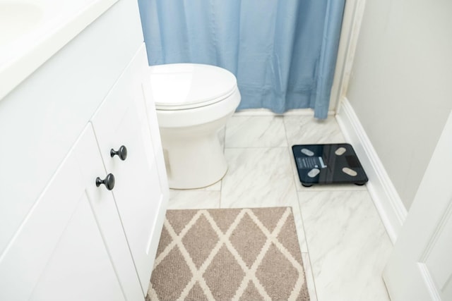 407 Tammie Ave, Goose Creek, SC 29445 - bathroom featuring toilet, vanity, and a shower with shower curtain