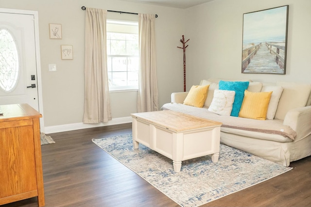 407 Tammie Ave, Goose Creek, SC 29445 - living area featuring baseboards and dark wood-style flooring