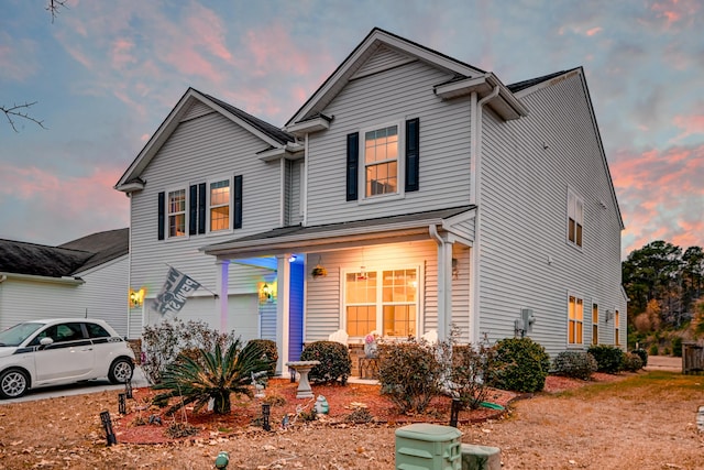 front of property featuring a garage