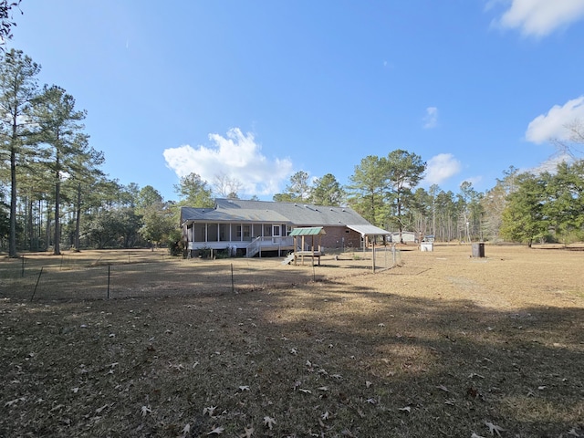 2300 Bethera Rd Unit B, Bonneau, SC 29431 - exterior space with fence and a sunroom