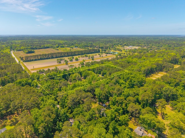 drone / aerial view with a forest view