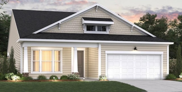 451 White Magnolia St, Moncks Corner, SC 29461 - view of front of home featuring driveway, a lawn, an attached garage, and a shingled roof
