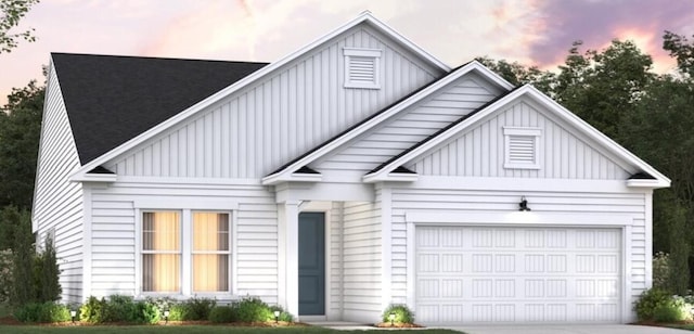 451 White Magnolia St, Moncks Corner, SC 29461 - modern inspired farmhouse with board and batten siding, an attached garage, concrete driveway, and roof with shingles