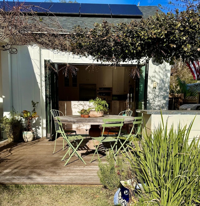 view of patio featuring a deck