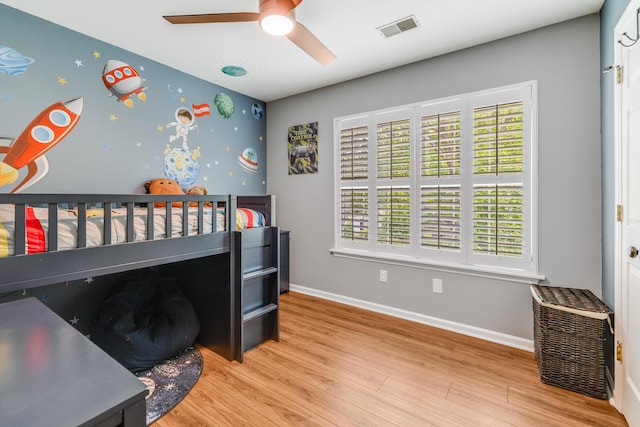 261 Mossy Oak Way, Mount Pleasant, SC 29464 - bedroom with baseboards, wood finished floors, and a ceiling fan