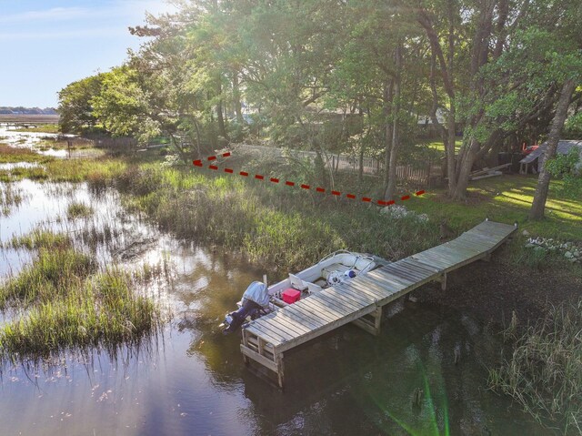 dock featuring a water view