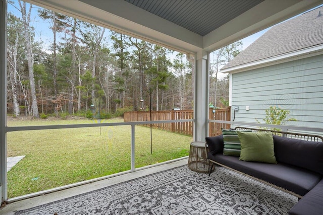 view of sunroom