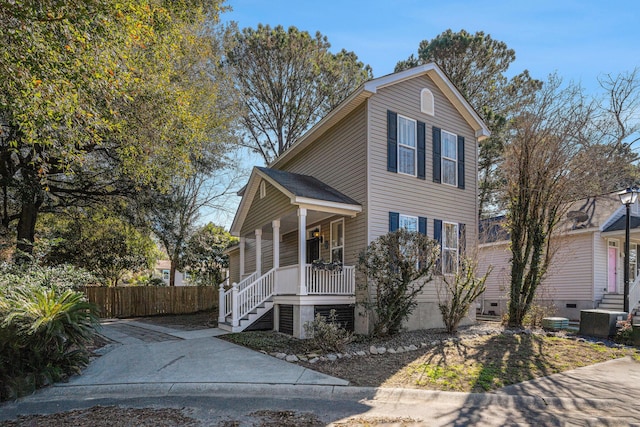 front of property with a porch