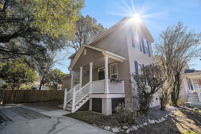 view of front of house with covered porch