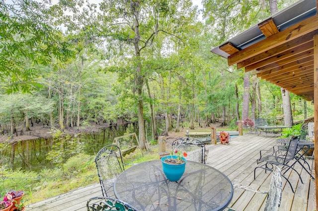 deck with a water view