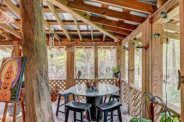 view of unfurnished sunroom