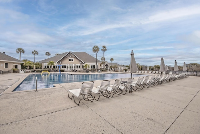 view of pool featuring a patio area