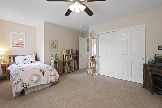 72 Shadow Moss Dr, Beaufort, SC 29906 - bedroom featuring carpet floors, a closet, and a ceiling fan