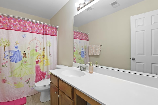 72 Shadow Moss Dr, Beaufort, SC 29906 - bathroom with vanity, wood finished floors, and curtained shower