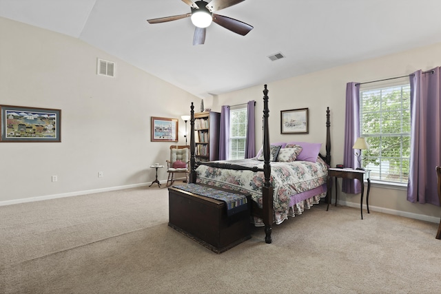 72 Shadow Moss Dr, Beaufort, SC 29906 - carpeted bedroom with vaulted ceiling and ceiling fan