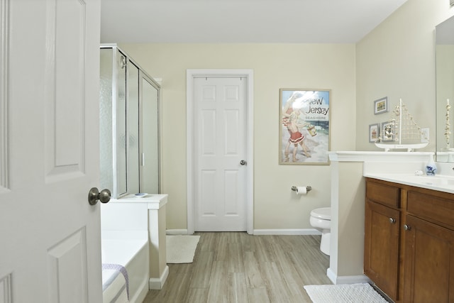 72 Shadow Moss Dr, Beaufort, SC 29906 - full bath with a shower stall, wood finished floors, vanity, and a bath