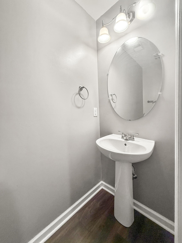 bathroom featuring hardwood / wood-style floors