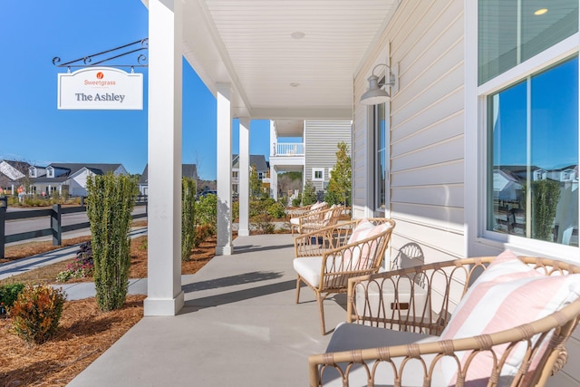 view of patio featuring covered porch